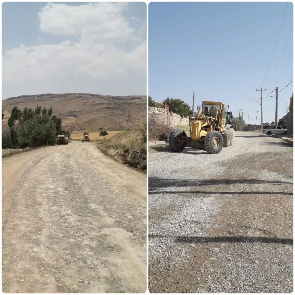 زیرسازی راه روستایی قره‌ عمر به خارخار