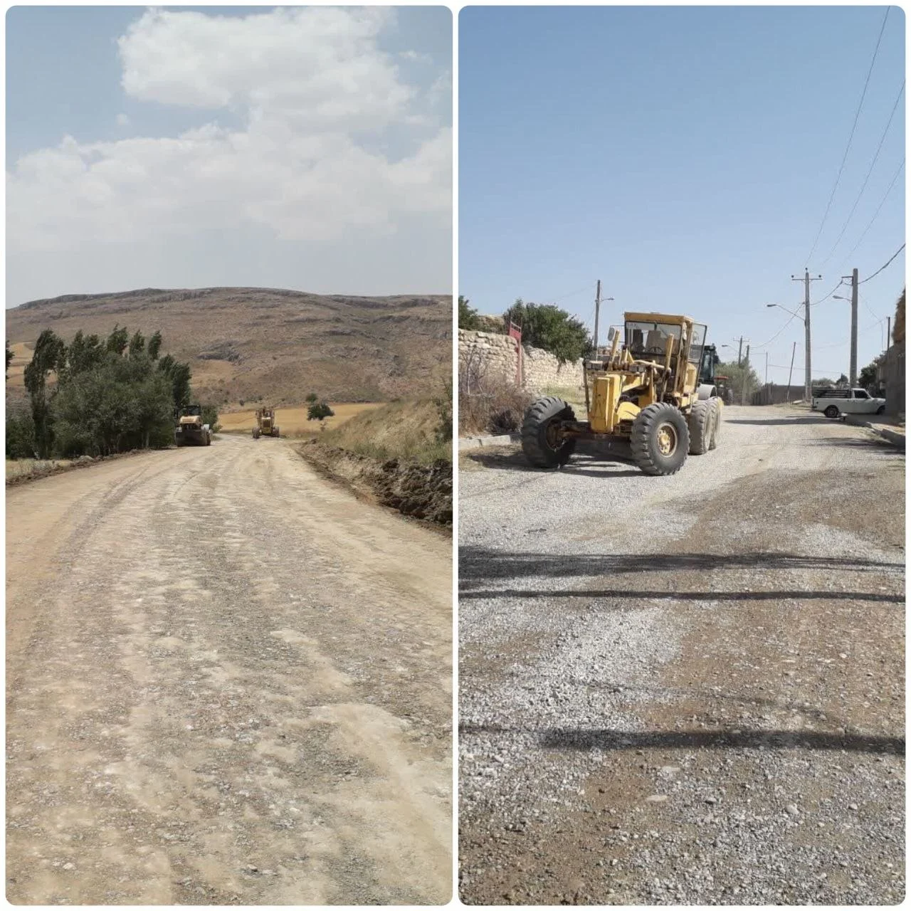 زیرسازی راه روستایی قره‌ عمر به خارخار